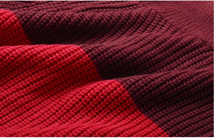 

Turtleneck Sweater Women Color Collision Splicing Pullover 2021 Autumn Winter Ladies Knit Loose Plus Size Colorful Long Sweater