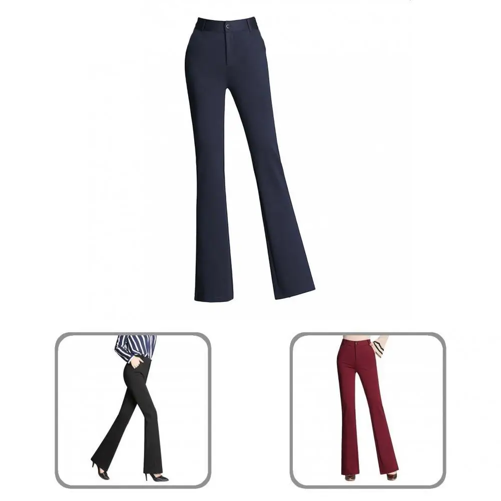 

Fashion Women Office Lady Flare Solid Autumn Trouser Long Trousers High Elasticity High Waist