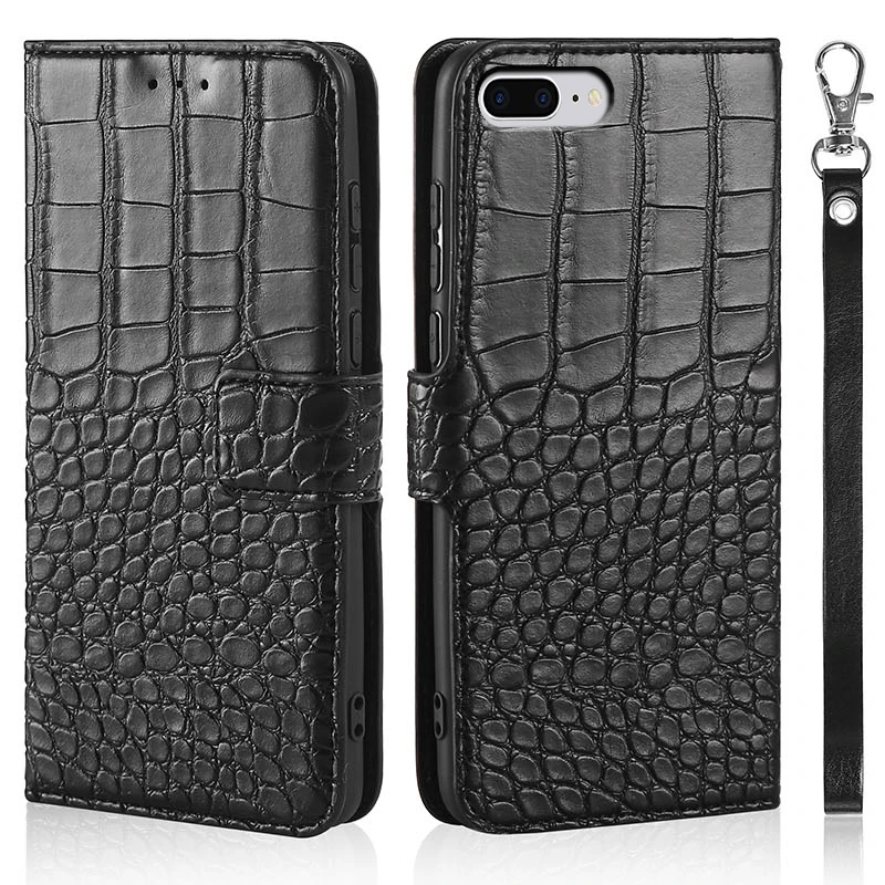 

Чехол для Телефона iPhone 7 Plus / 8 Plus, чехол-бумажник с текстурой крокодила, кожаный чехол для телефона с отделением для карт