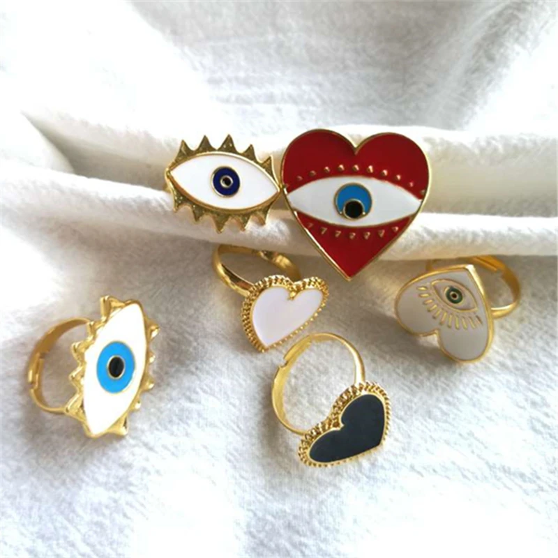 Женские вечерние кольца HUANZHI металлические бусины в стиле хип хоп с сердечком