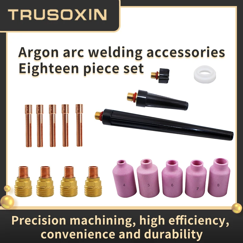 

18pcs TIG Welding Torch Stubby Gas Lens Kit Cup Collet Body Nozzle for WP-9/20/25 Welding Machine Accessories