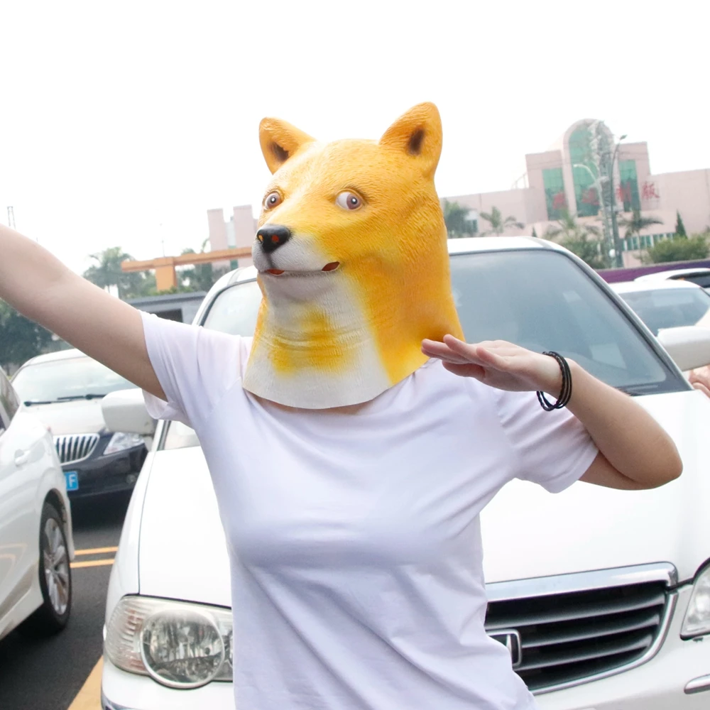 Molezu Dog Mask Halloween Funny Animal Latex Party Masque Carnival Masquerade Easter Fools' Day | Дом и сад
