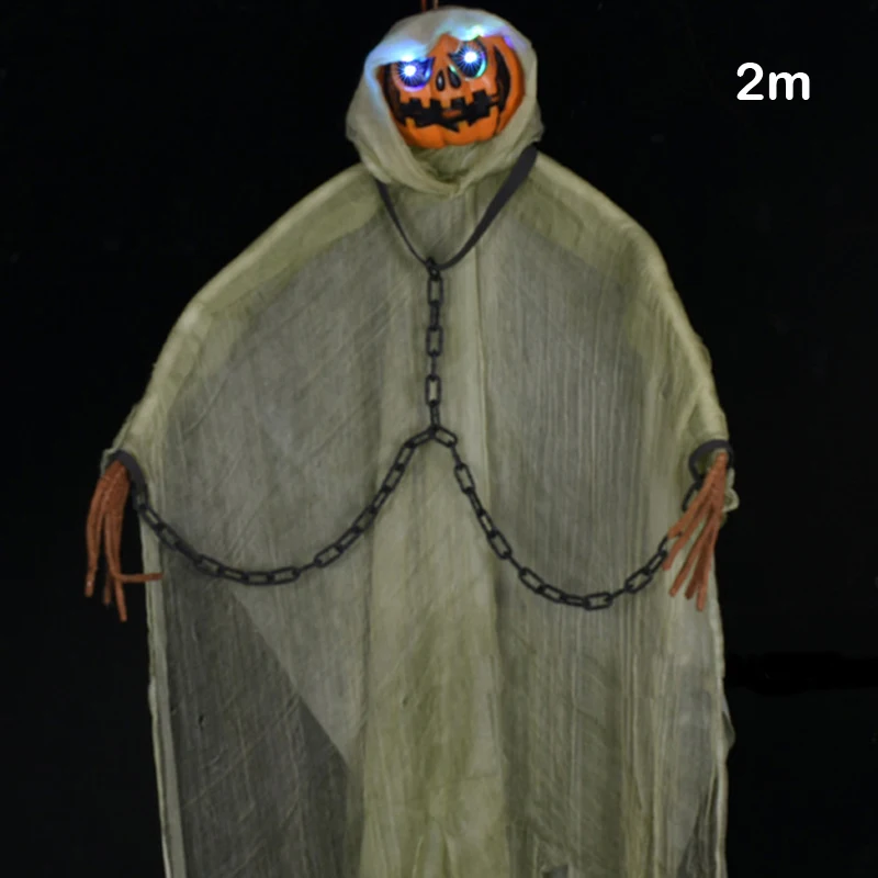 12701 yellow face Праздничные подарочные игрушки, Висячие ведьмы, Висячие привидения, светящиеся куклы на Хэллоуин, ужасный скелет, монстр, Висячие реквизиты, кулон - Цвет: 12701 yellow face