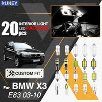 xukey 20pcs interior light led package kit for bmw x3 e83 2003 2010 dome door vanity mirror trunk back up reverse package bulbs