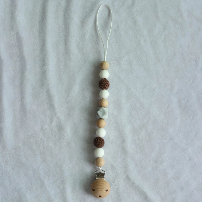 

1 Set Baby Pacifier Clip Chain Teething Bracelet Crochet Bear Soother Toy Infants Rattle Teether Newborn Dummy Holder Shower Gif