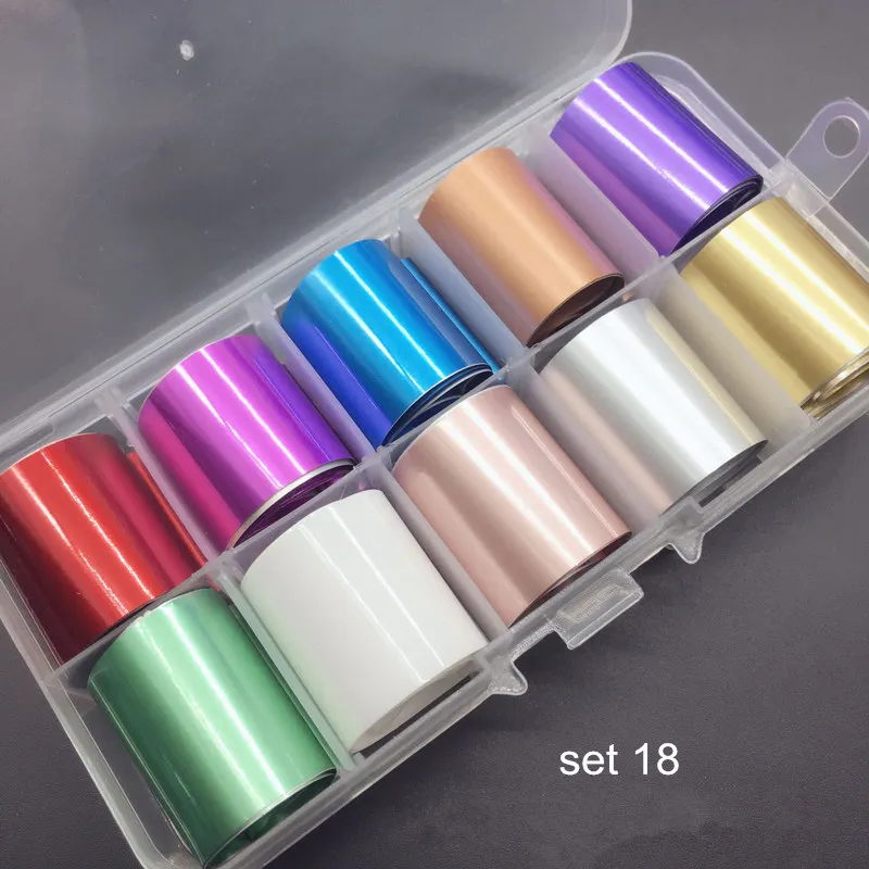 4*100 см Лазерная Серебряная Золотая фольга для ногтей голограмма цветная