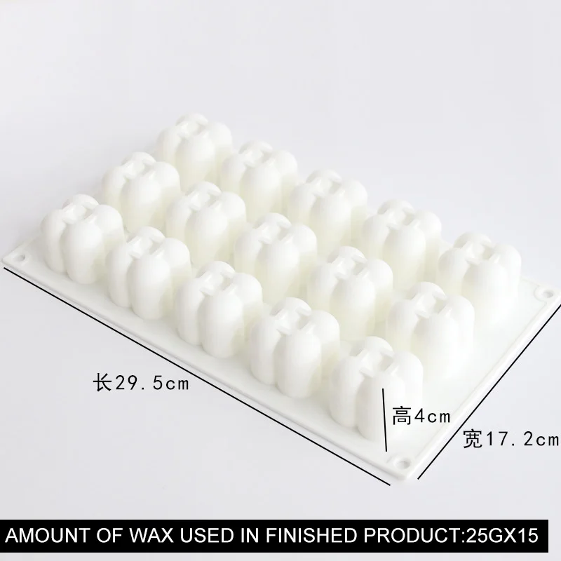 Силиконовая форма в виде искусственной свечи ряд тыквы с шариком сделай сам для