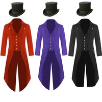 plus size 5xl mens steampunk costume vintage tailcoat jacket gothic magician ringmaster coat with magic hat