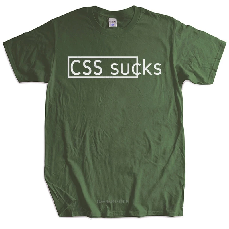 Мужские летняя хлопчатобумажная футболка Свободные топы Css Sucks Fun Geek Nerd Html