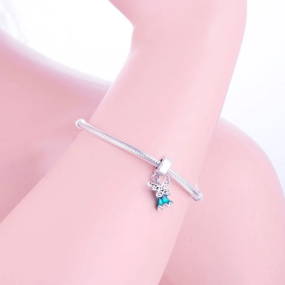 

Silver 925 trinket Angel Lucky Pendant Charms Clip Beads for Women Original Sterling Bracelets Jewelry DIY Hot Sale accessories