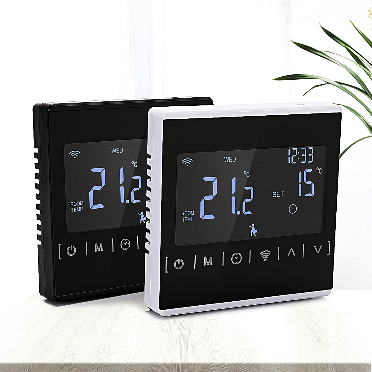 

WiFi Smart Thermostat Temperature Controller for gas boiler electric underfloor heating humidity display works with Alexa