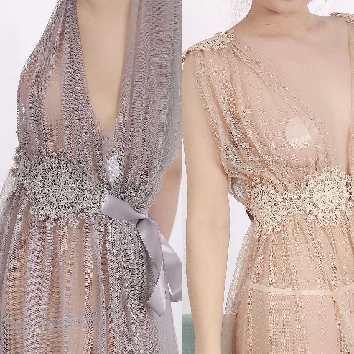 

Lace Ladies sexy lingerie Sexy and enchanting Passion Tracksuit Piece pajamas fashion Perspective outfit Lace skirt Split design