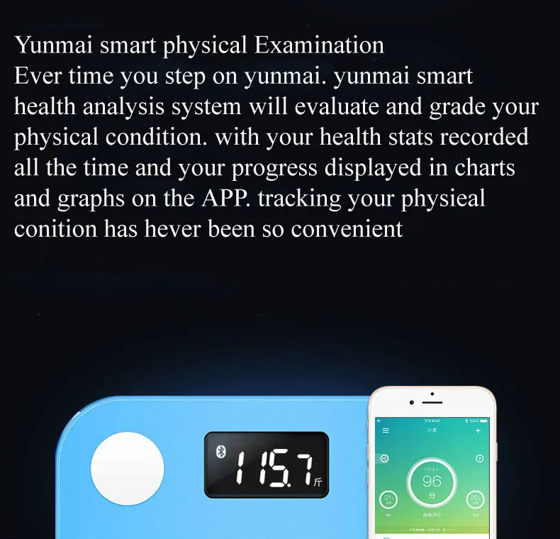 Белые умные YUNMAI, мини-весы, бытовые, премиум-поддержка, Bluetooth, приложение, процент жира, цифровые весы для взвешивания жира