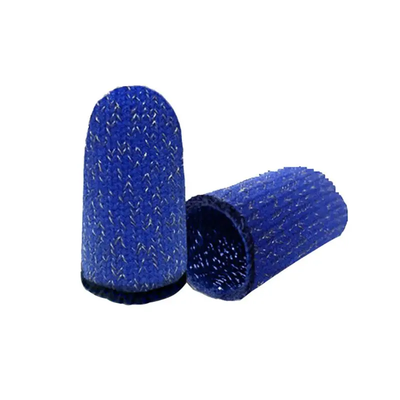 Blue Gold 1 пара впитывающая пот трикотажная ткань пальцевая крышка игры сенсорный экран пальчиковые рукава - Цвет: Blue Gold