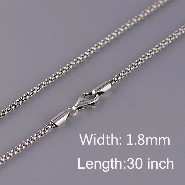 1.8mm 30inch BALMORA классический базовый стерлингового серебра 925 простая застежка Регулируемая Цепочка-ожерелье для женщин и мужчин пара ювелирных изделий - Окраска металла: 1.8mm 30inch