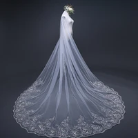 3m long veil lace appliqued cathedral length appliqued white ivory wedding veil bride veils bridal hair with free comb