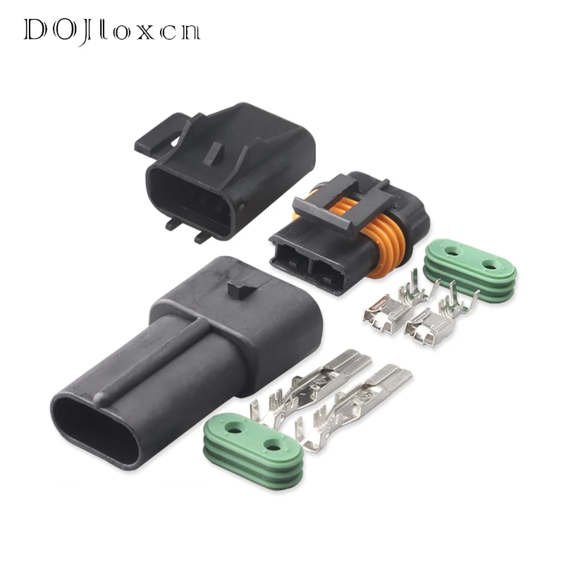 

1/5/10/20/Set 2 Pin Delphi Male Female Connector Sealed Automotive Electrical Plug 12033769/12034269 For Excavator Fan Generator