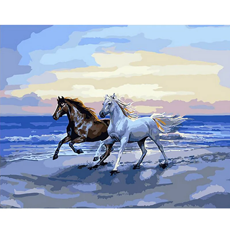paint by numbers2 DIY краски по номерам Lienzo Pintura por Numero картины по номерам Pintar por Numeros лошадь пронумерованные картины - Цвет: paint by numbers2