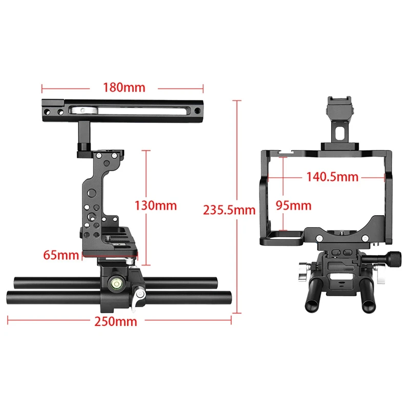 

C15-B Camera Cage + Top Handle Kit Aluminum Alloy with Cold Shoe Mount for Nikon Z6/Z7 DSLR Camera