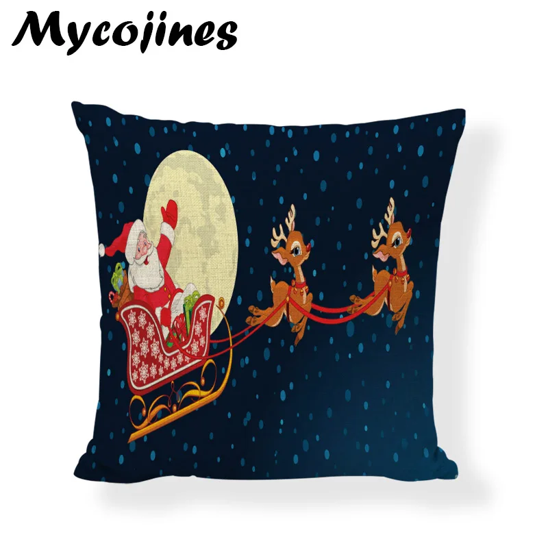 Хит продаж Рождественская наволочка автомобильный олень дерево луна саксофон