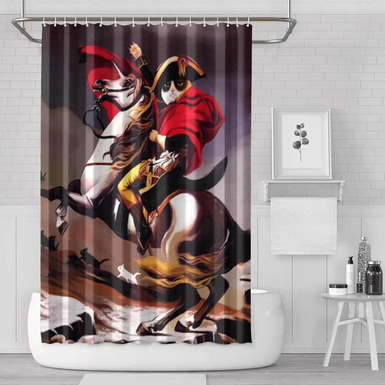 

Personalized Waterpoof Solider Hero Bathroom Curtain