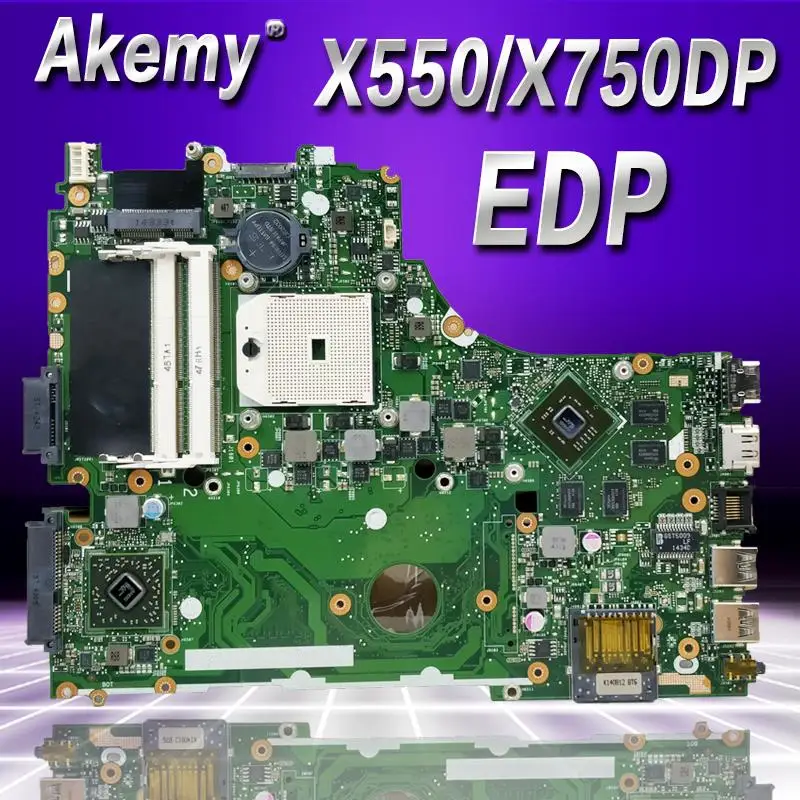 Akemy X550DP материнская плата EDP REV: 2 0 для For Asus X750DP K550DP K550D ноутбука тест материнской