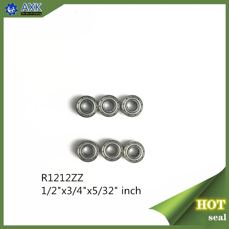 

R1212ZZ Bearing ABEC-1 (10PCS) 1/2"x3/4"x5/32" Inch R1212 ZZ Ball Bearings For RC Models R12-2Z & R12-ZZ