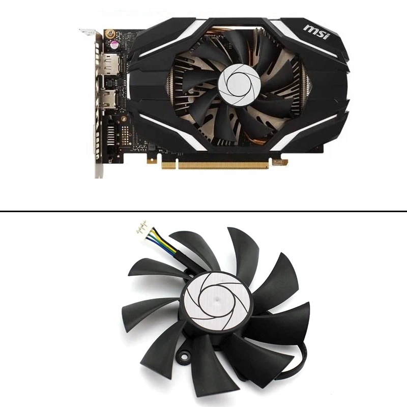 4 контактный охлаждающий вентилятор для MSI GeForce GTX1060 OC GTX950 R7 360 2GD5 сменный