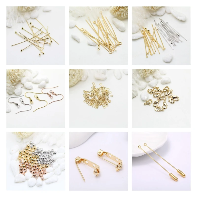 Multiple Specifications Of 14K Real Gold-Plated Needles Ball/Flat /Eye Head Pins,Jewelry Making Needle Pins Supplies Wholesale images - 6