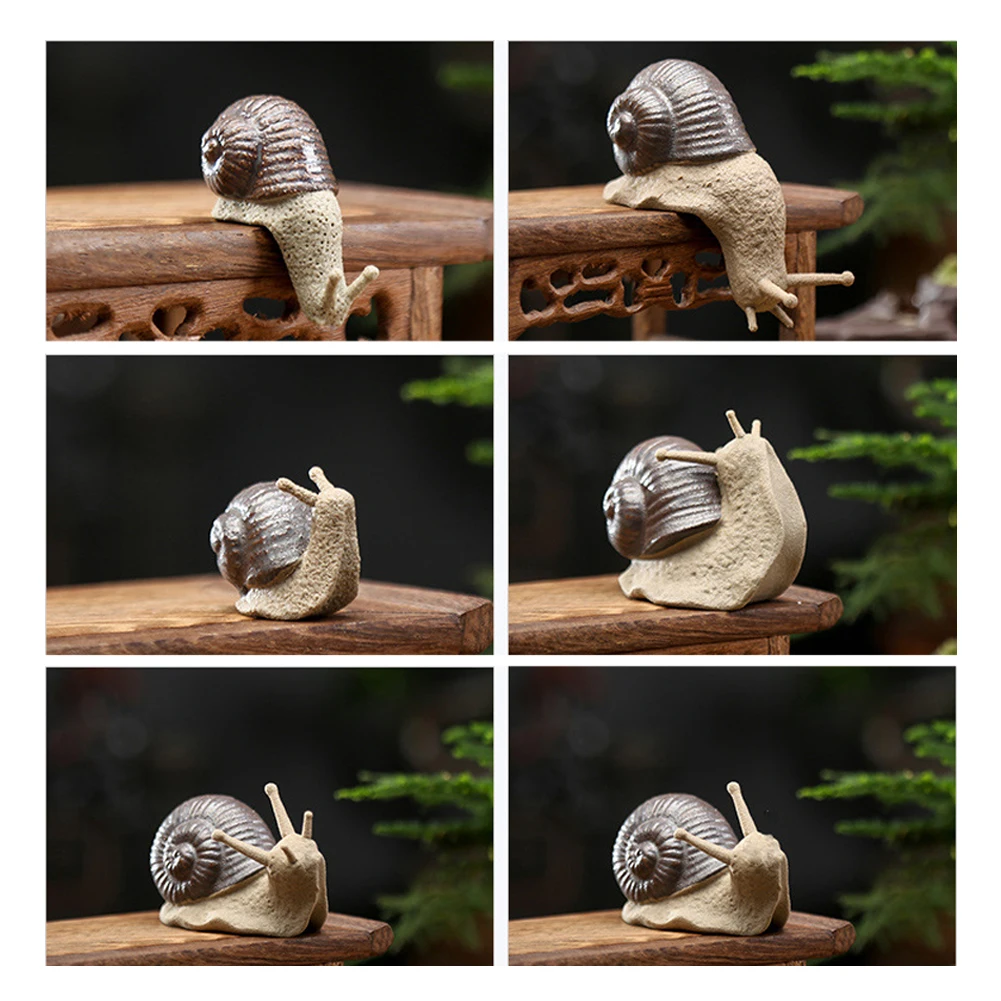 

Ceramic Small Snail Ornaments Bonsai Micro Landscape Home Decoration Accessories For Living Room Tea Pets Desk Decorations