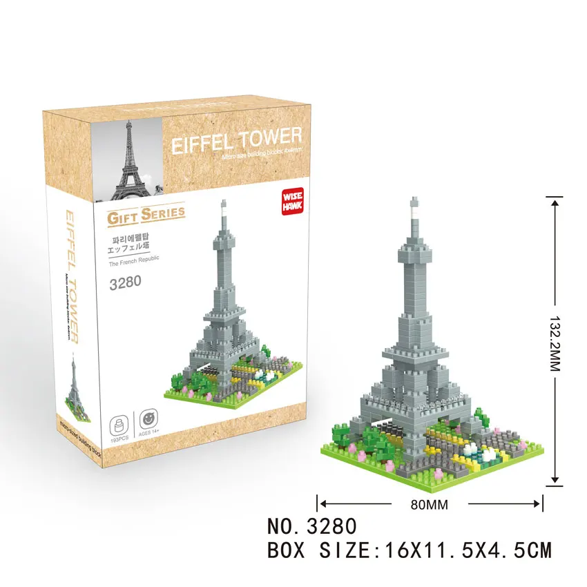 Фото WiseHawk Hot World Famous Architecture Micro Bricks Sphinx Big Ben DIY Intelligence Diamond Model Mini Building Blocks Kids Toys №3