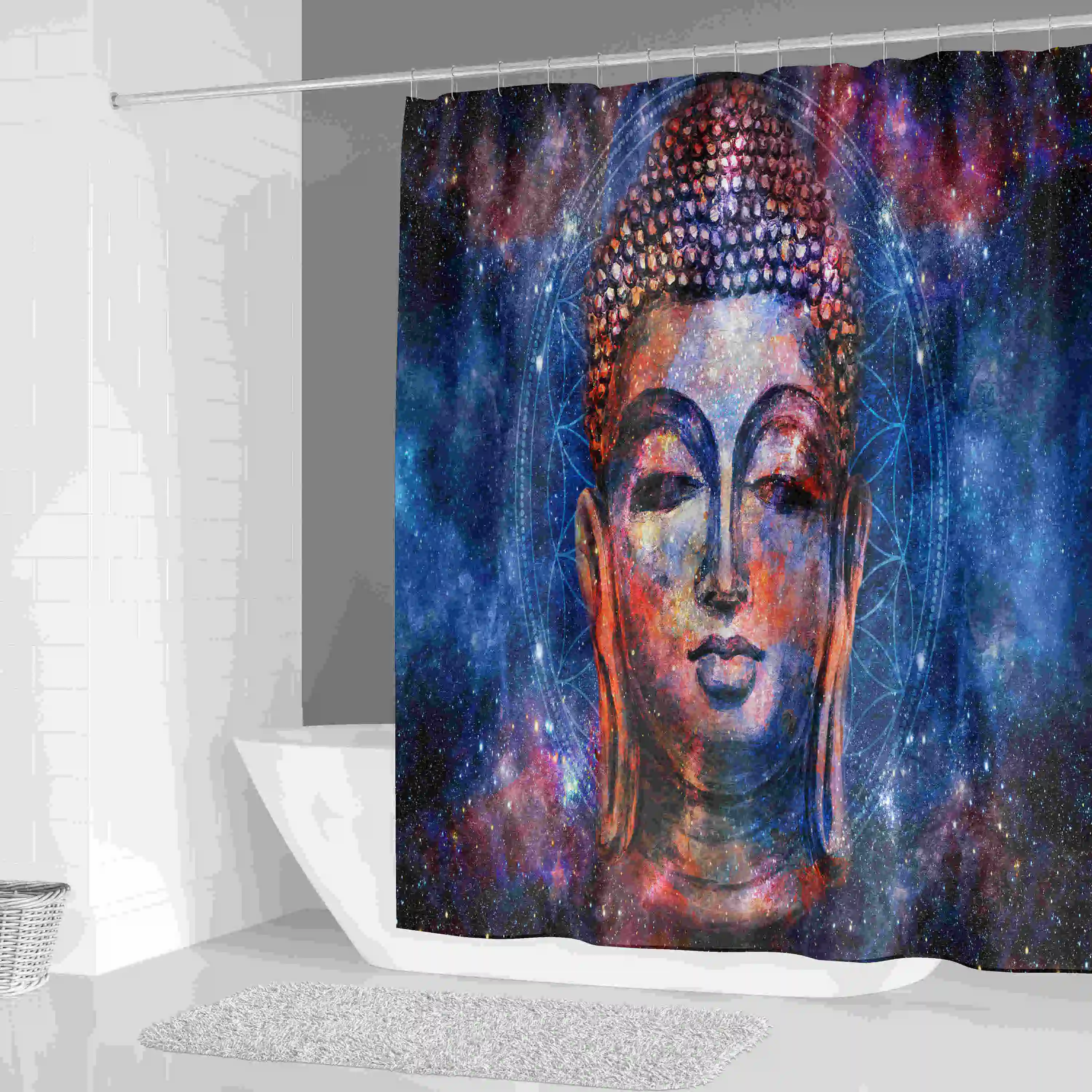 

Snowman Shower Curtain Home Design Waterproof Polyester Fabric Bathroom Decor Santa Claus Curtains with Hooks