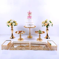 6 10 pc crystal metal wedding cake stand plate rack set festival party display tray cupcake