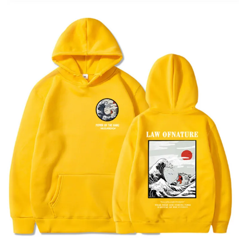 Японский забавный кот волна флисовые толстовки Зимний стиль хип хоп