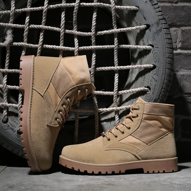Осень зима мужские ботинки Martin с высоким берцем армейские работы