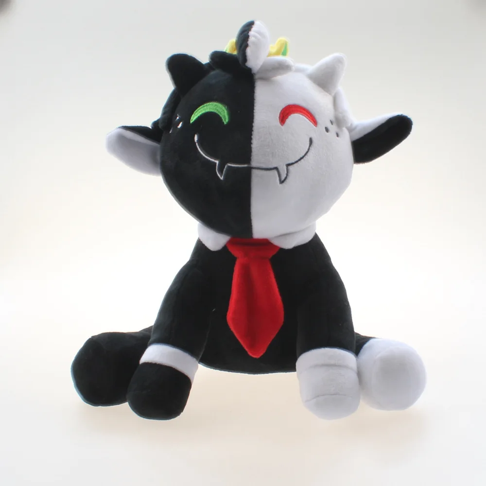 Ranboo-peluche de animales de peluche para ni&ntilde;os, juguete de dibujos animados de felpa suave, de cordero blanco y negro, de 25cm, estilo Kawaii, novedad-4