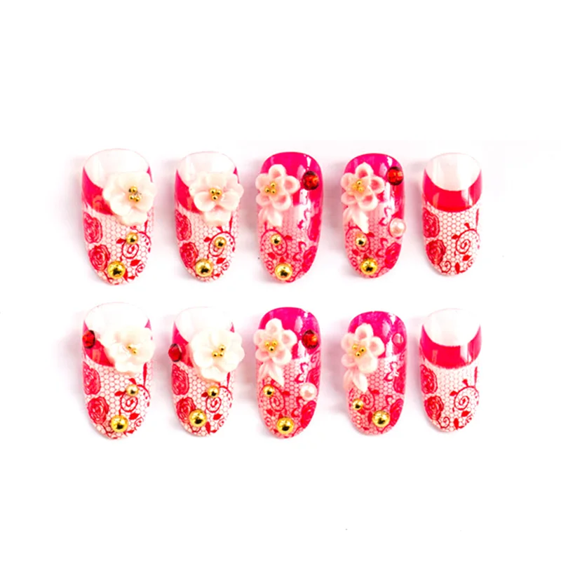 24 шт./компл. предварительно дизайн изысканный 3D цветы искусственные накладные