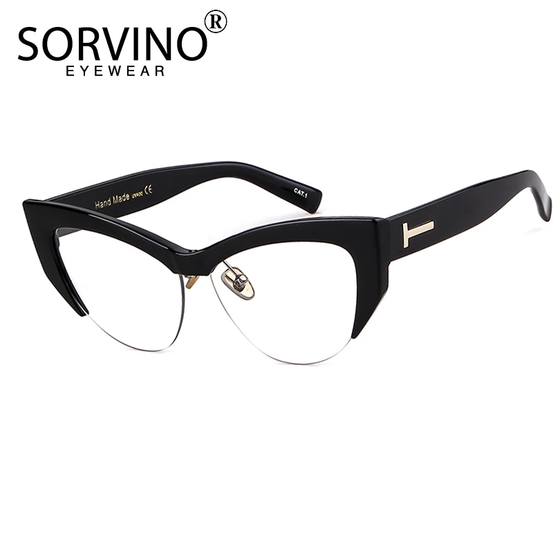 Женские полуоправы кошачий глаз SORVINO солнцезащитные очки в стиле ретро от