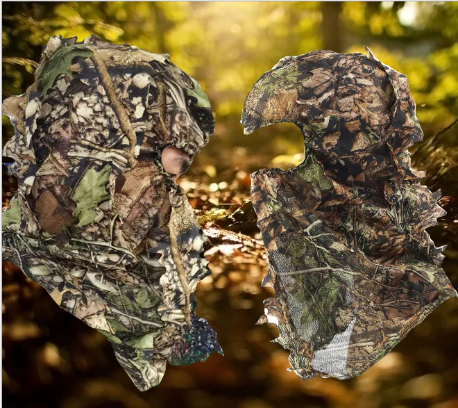 New Camouflage Leafy Hunting Ghillie Suits Hood Green Head Net Eyehole Opening and Leaf Pattern Accessories | Спорт и развлечения