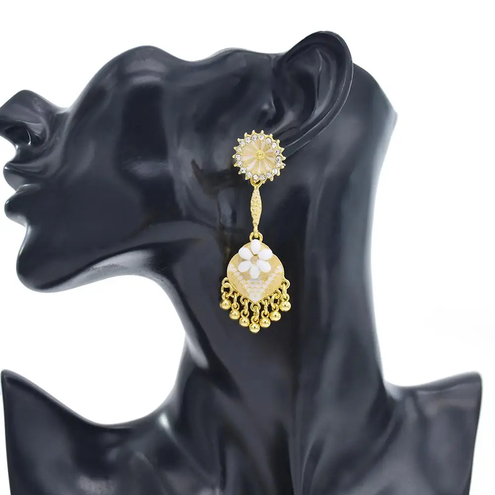 2020 New Fashion Trendy Earrings Female all-match out For Women Colorful flowerswith Bells Rhinestones | Украшения и аксессуары