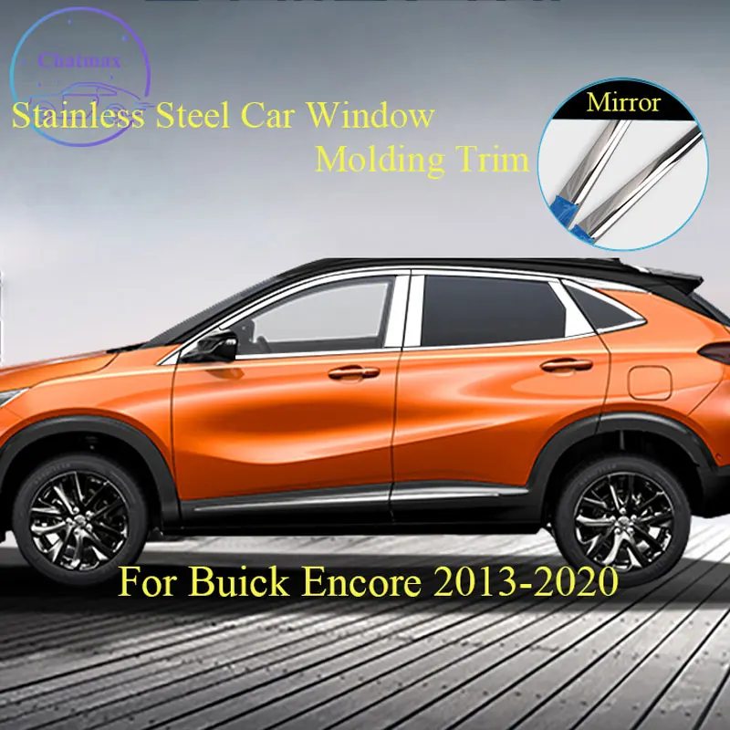 

Яркая полоса среднего калибра для окна автомобиля для Buick Encore 2013-2020, балка из нержавеющей стали, молдинг автомобильного окна, отделка, украше...
