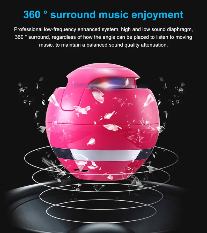 Колонка светодиодный мини беспроводной Bluetooth динамик TF USB Портативный Музыка