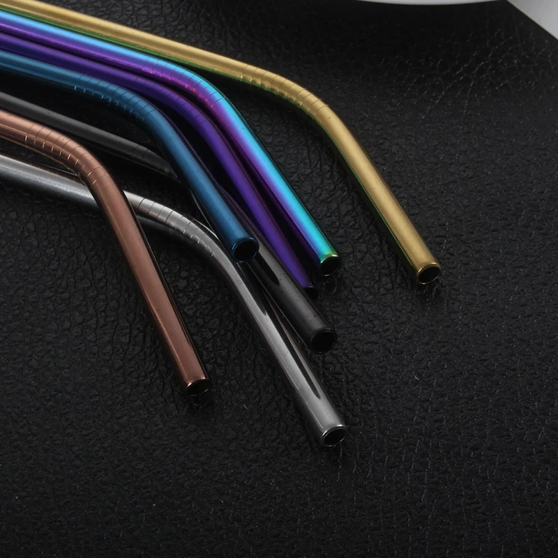 Красочные 304 соломинки многократного использования из нержавеющей стали прямой