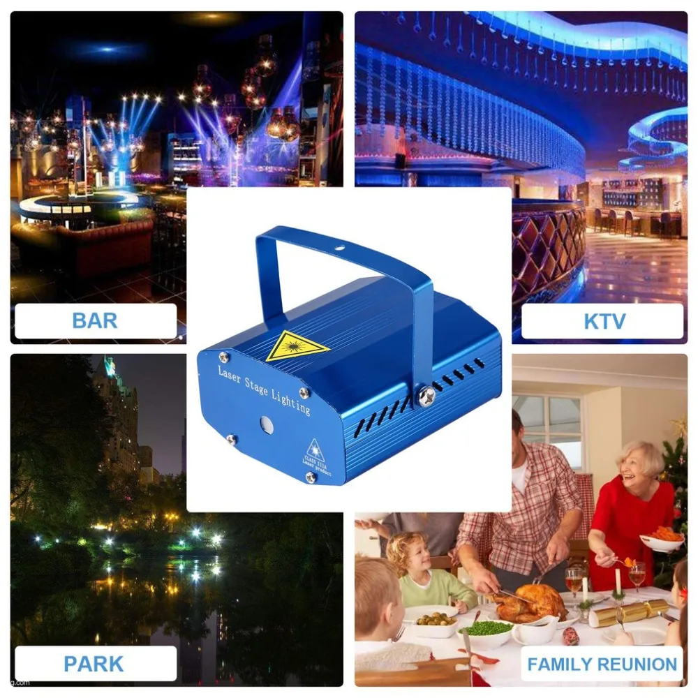Mini Laser Stage Lighting Effect Projector Outdoor Christmas for Party Strobe Lights DJ Club Bar Pub Wedding EU US UK plug | Лампы и