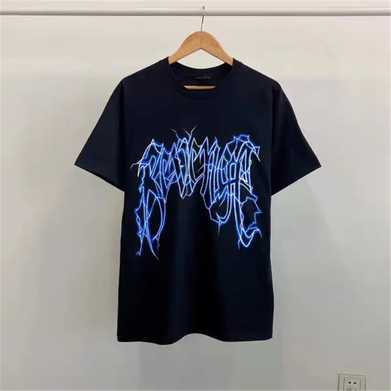 

Foaming Printing Red Revenge Black Lightning Logo T-shirts Men Women T shirts Tee Tops
