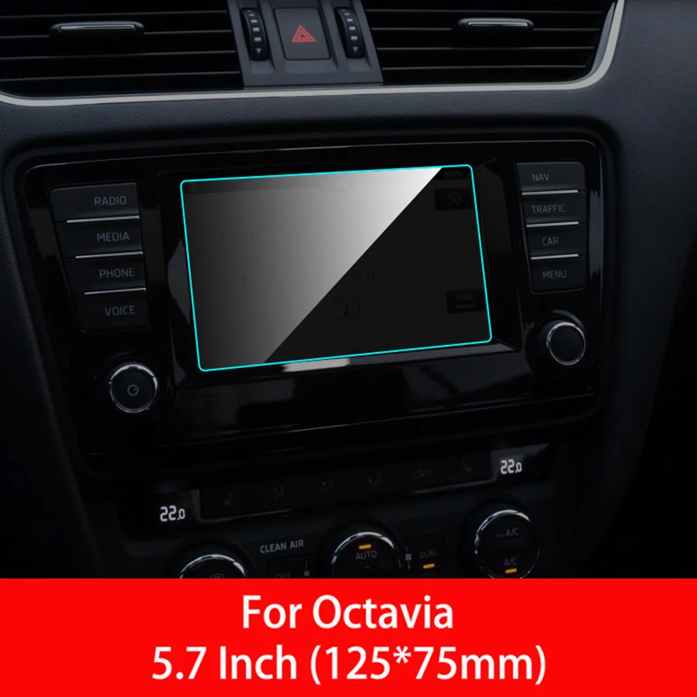 For Skoda Octavia 5,7 9 дюймов Автомобильный gps навигационный экран протектор для Skoda Octavia внутренняя защитная пленка из закаленного стекла автомобильные аксессуары - Название цвета: For Skoda Octavia