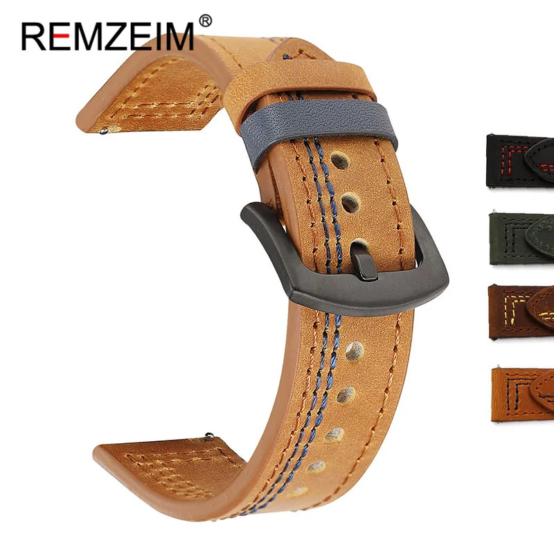 

Watch Band Genuine Leather Strap For Huawei Watch GT/GT2 20mm 22mm Watch Strap Replacements For Samsung Watch Mens Strap 18 24mm