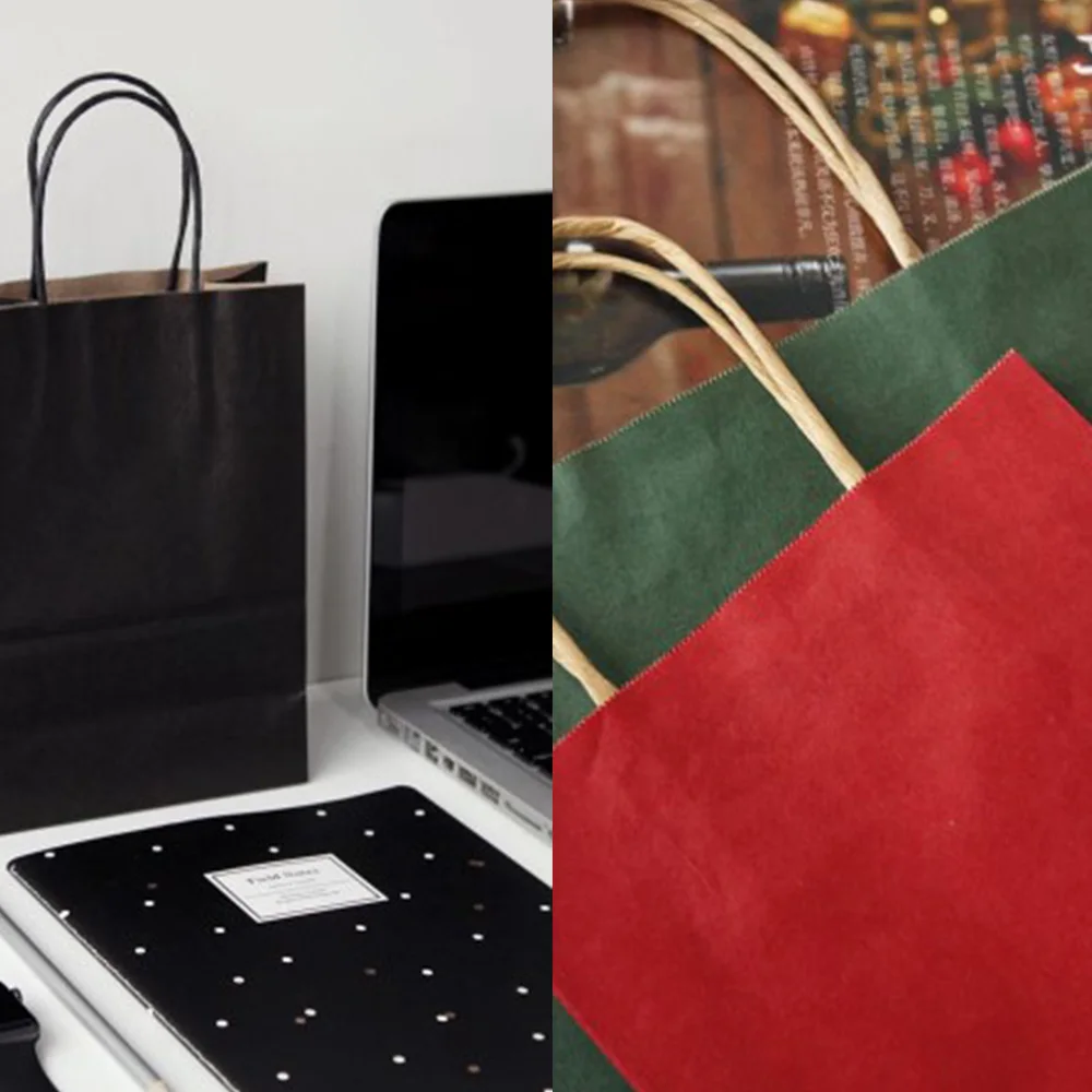 Для вторичной переработки 10 Цвета вечерние подарочные пакеты Kraft Бумага с ручка