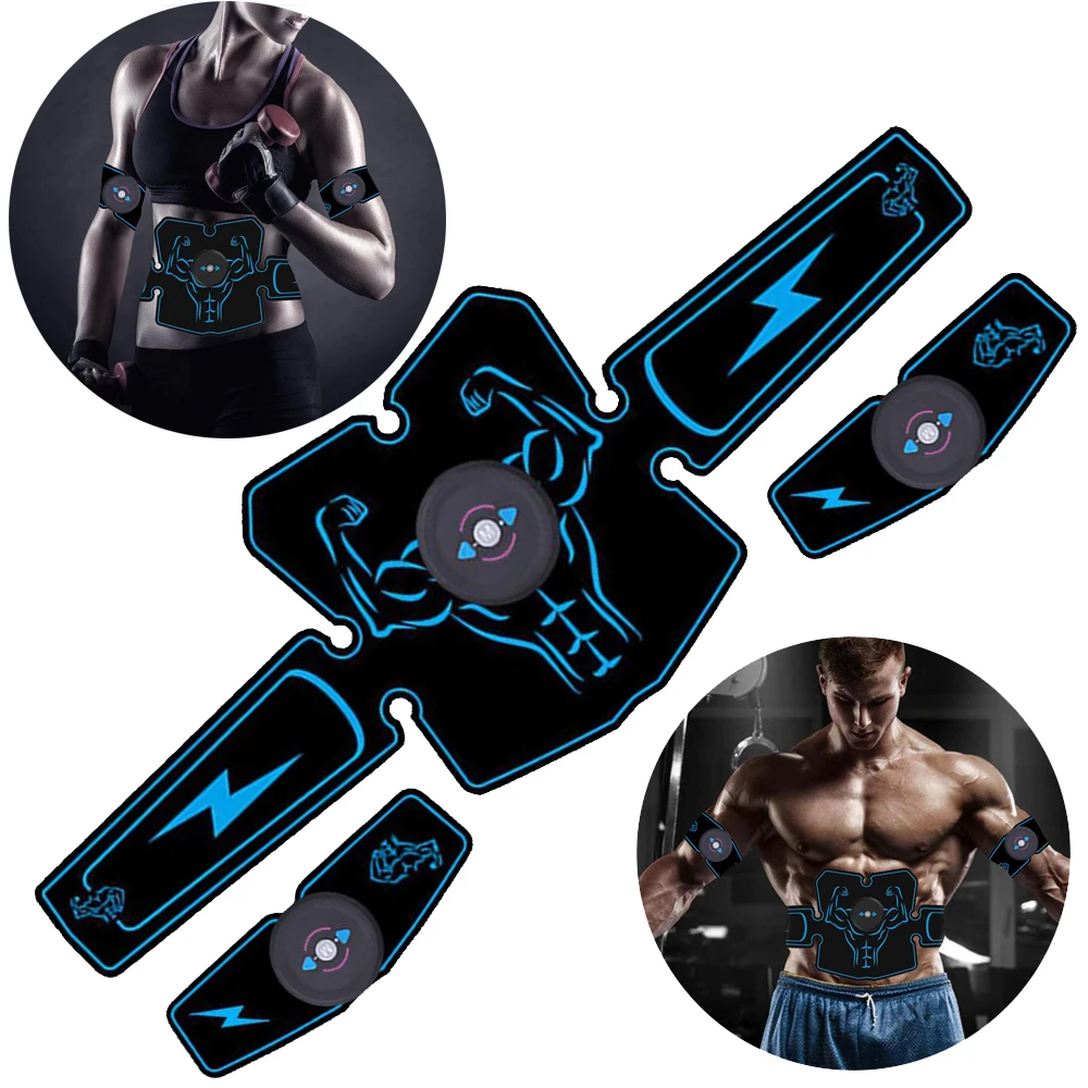 

Abdominal Muscle Trainer EMS Fitness Equipment Training Muscle Exerciser Stimulator Belt Belly Arm Massage USB Charged Gym ABS
