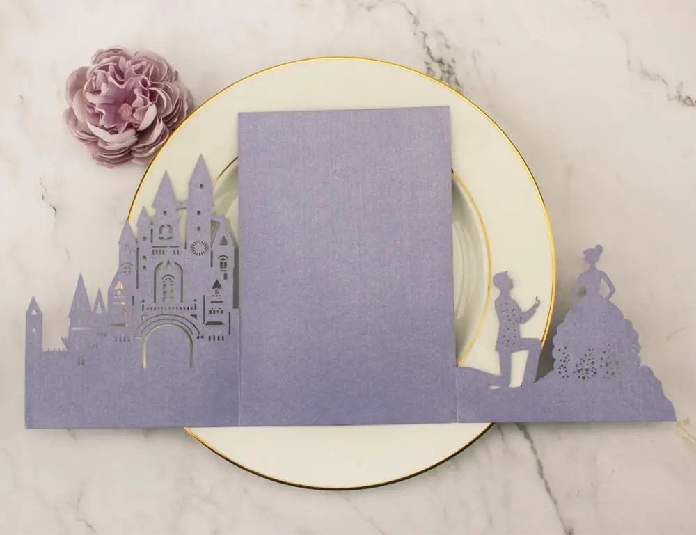 Бесплатная доставка 50 шт лазерная резка замок тройные свадебные пригласительные